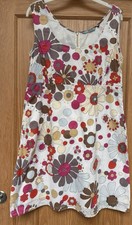 Sze 16 Red Herring Ladies Multi-Coloured Retro Floral Polka Dot Sleeveless Dress