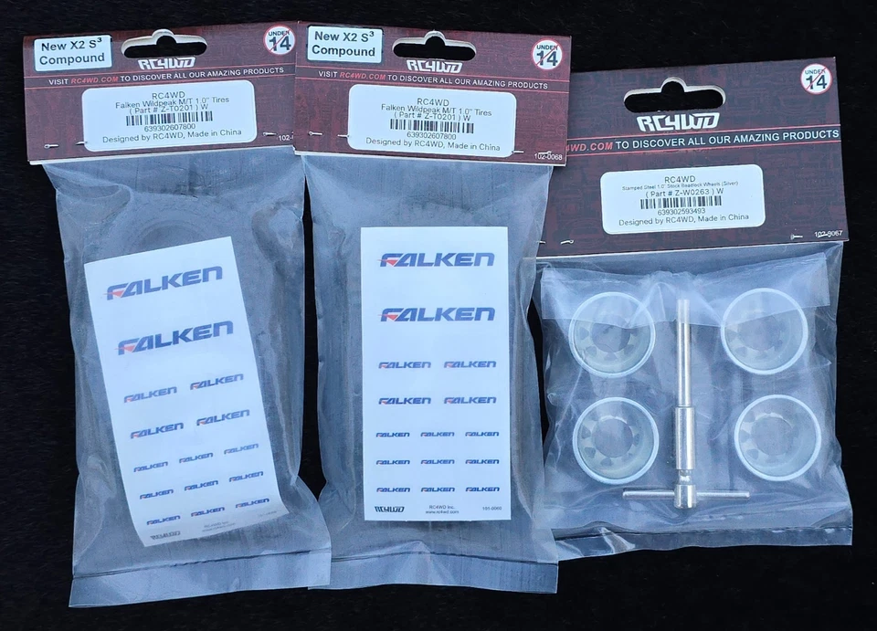 RC4WD 1.0" Stamped Steel Beadlock Wheels and Falken Wildpeak M/T Tires Set - Image 2 of 4