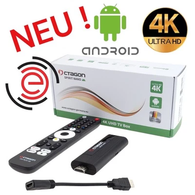 OCTAGON SPIRIT NANO 4K UHD HDR10+ ANDROID TV Stick OTT MEDIA STREAMING 5G WLAN - Bild 1 von 4