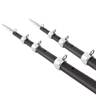 Tigress XD 3k Carbon Fiber Telescoping Outrigger Poles - 18 feet - Matte Blac...