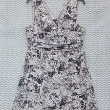 Maurice's Women's Dress XL Floral Black White Lace Lined V-neck