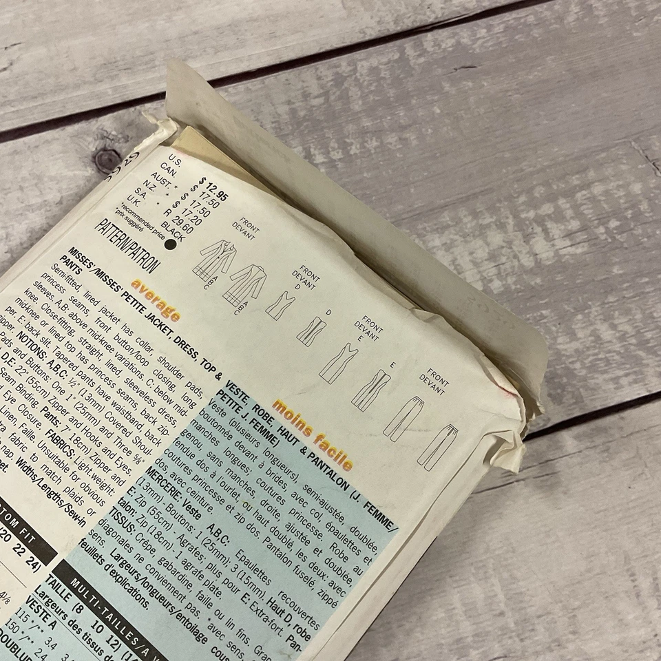 Butterick 5929 Sewing Pattern Dress Top Jacket Pants Wardrobe Size 14-18 UNCUT - Image 4 of 4