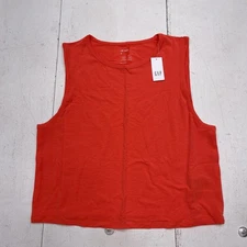 GapFit Muscle Tank Top Womens Small Red Orange Moisture Wicking Breathable Gym