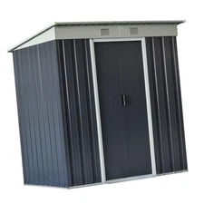 Versatile Metal Garden Shed, Outdoor Tool Storage with Lockable Sliding Doors &