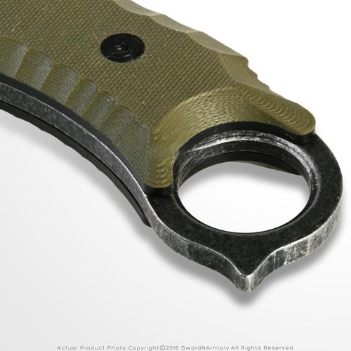 Hunting Knife Olive Moss G10 Handle 12.5cm Blade Full Tang Camping Tactical Army - Picture 5 of 8