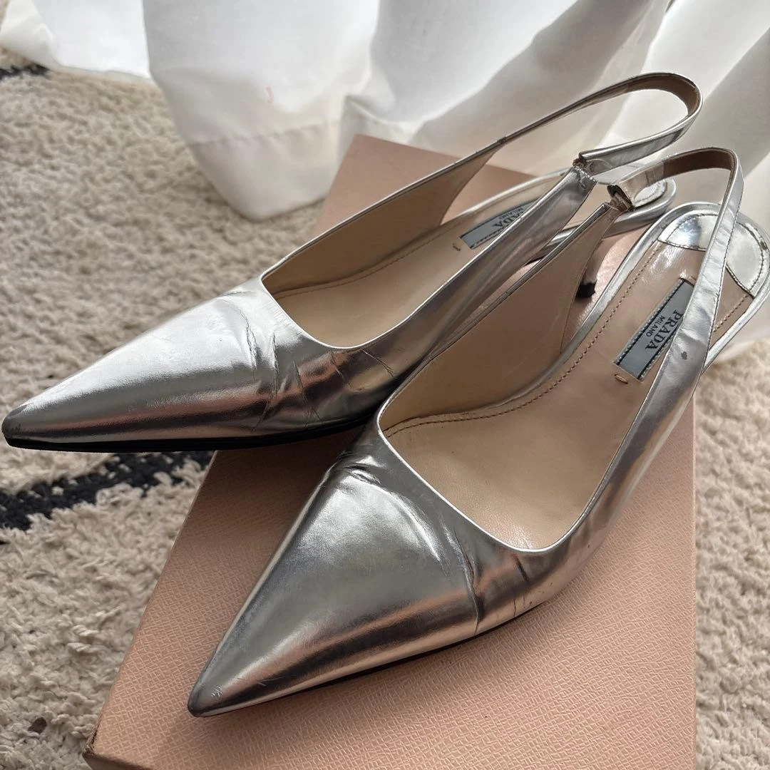 PRADA ブラック/シルバー ハイヒール PRADA Silver Shoes for Women for sale | eBay