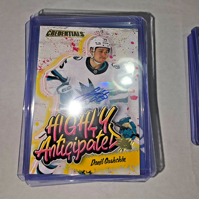 2023-24 UD CREDENTIALS ''HIGHLY ANTICIPATED'' HA-5 DANIL GUSHCHIN -SAN JOSE SHARKS