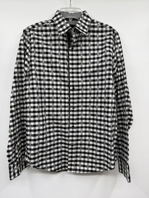 Age Of Wisdom Mens SM Long Sleeve Button Front Shirt Skulls Japanese Brand Retro