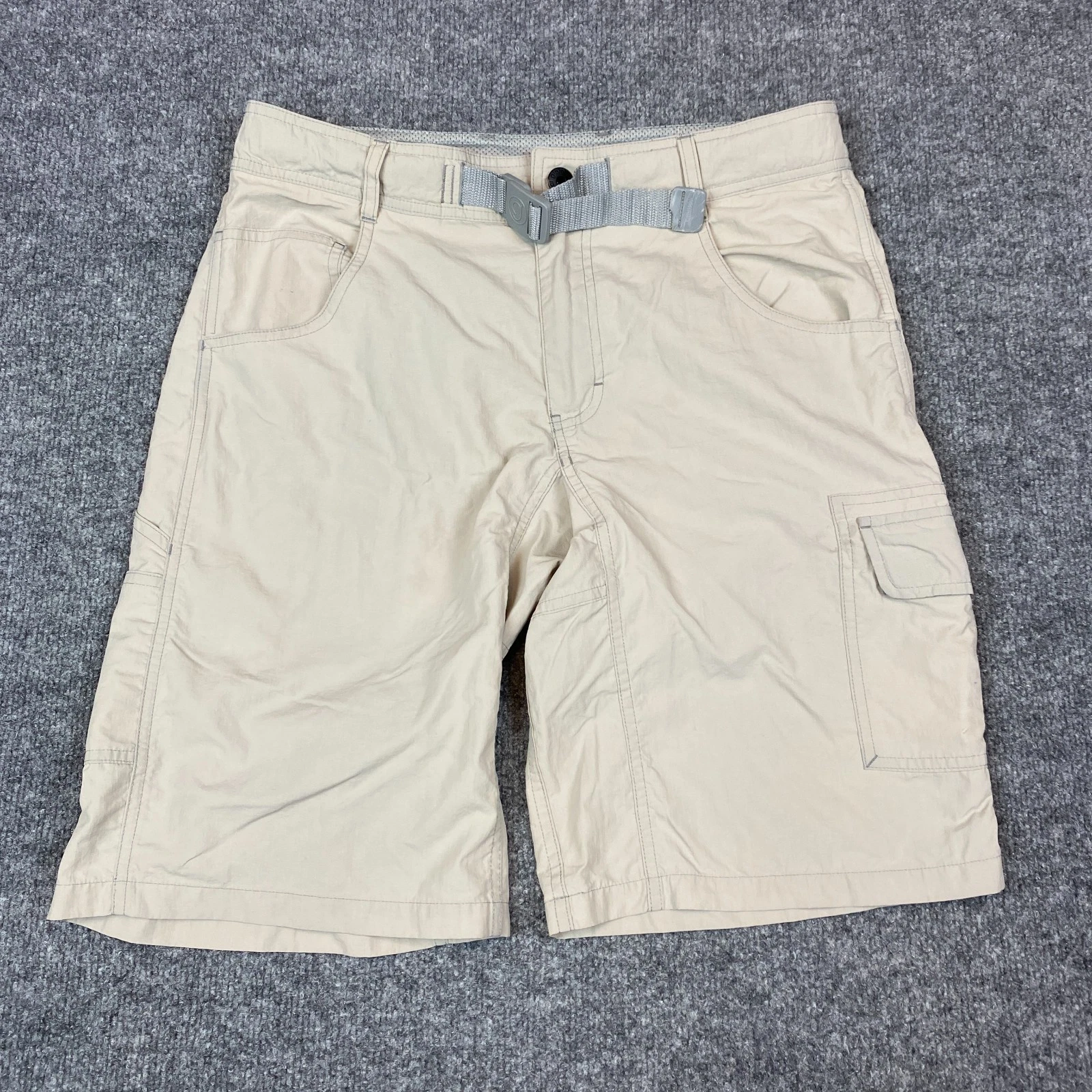 Gramicci Break Trail Hiking Cargo Shorts Men's Medium Beige Belted Nylon