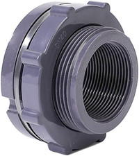 Conector de mampara pvc 2 in para barril de agua y tanque rosca hembra npt2 pvc