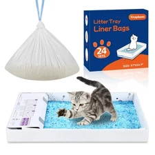 24 Pack Litter Box Liners with Safe Pets Scoopfree Cat Litter Box Tray Refill...