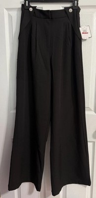 Laundry by Shelli Segal Womens Black Straight Wide Leg Pants Size XS/TP NEW