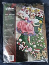 Bucilla Sugar Plum Fairy Christmas Stocking Felt Applique Kit, 85431 18-Inch
