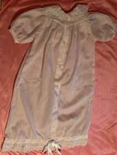 BABY DIOR Vintage Light Pink Layette Gown Lace trim Layette to 13 - Beautiful 