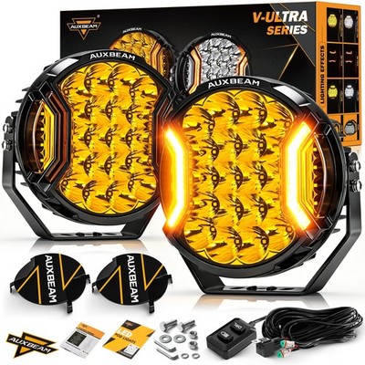 AUXBEAM 9'' Side Shooter LED Driving Light Spotlight Pods DRL for Nissan Pickup