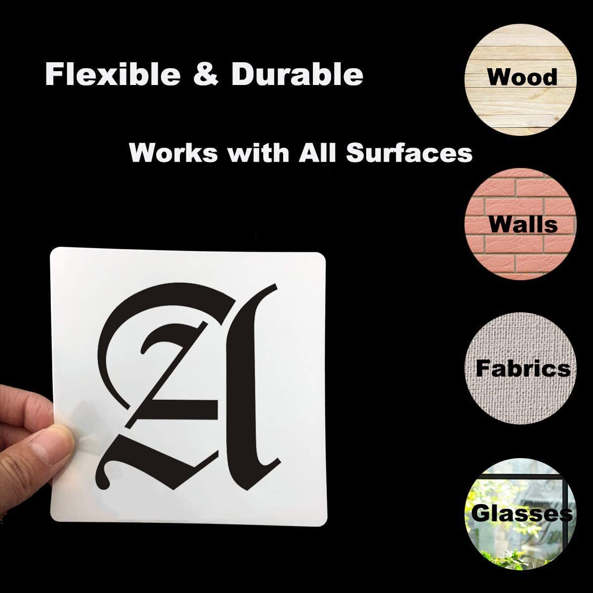 70-Pack 2 Inch Alphabet & Number Stencils - Reusable Mylar Letter Templates For Painting On Wood, Walls, Signs (Uppercase, Lowercase, Numbers, Symbols) - View #5