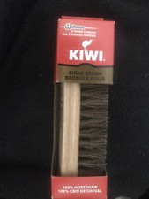 NEW Kiwi Horsehair Shoe  Boot Shine Brush Natural Bristles Sturdy Wood Handle