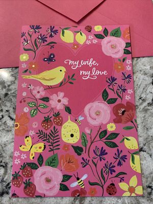 Birthday My Wife My Love, Amazing Woman 5.5 x8  Large Hallmark Greeting Card