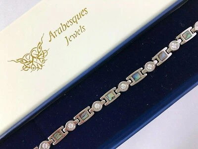 DAMEN TITAN/PAUA HOCHFEST 4 ELEMENTE MAGNETARMBAND/ARMREIF. SILBER