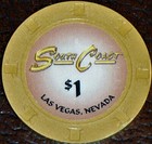 Old $1 SOUTH COAST Casino Poker Chip Vintage Antique H/C Mold Las Vegas NV  — photo 1