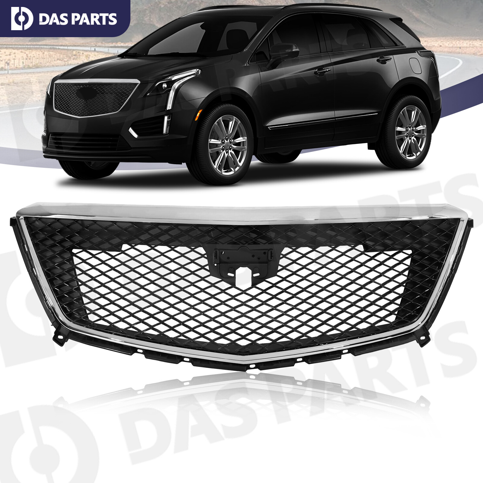 Front Bumper Grille Grill Mesh w/Chrome Molding Trim For Cadillac XT5 ...