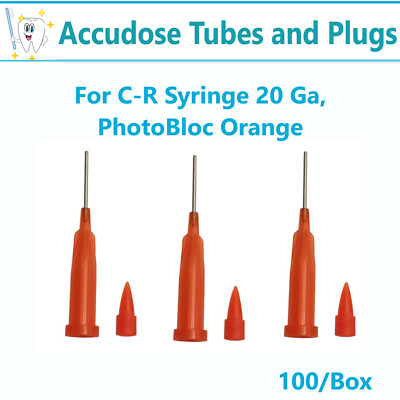 Dental Uni-Dose Accudose Tubes and Plugs Set for Centrix, C-R Syringe, 100/Pk