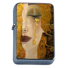 Oil Lighter Gold Woman Art Illustration