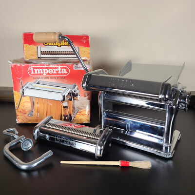 Imperia SP150 Pasta Machine & Simplex Spaghetti Cutter - Steel - Made in Italy