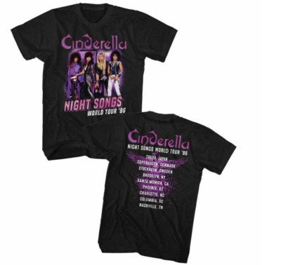 Cinderella Rock Band Concert T-shirt - Night Songs World Tour '86 Men's Unisex