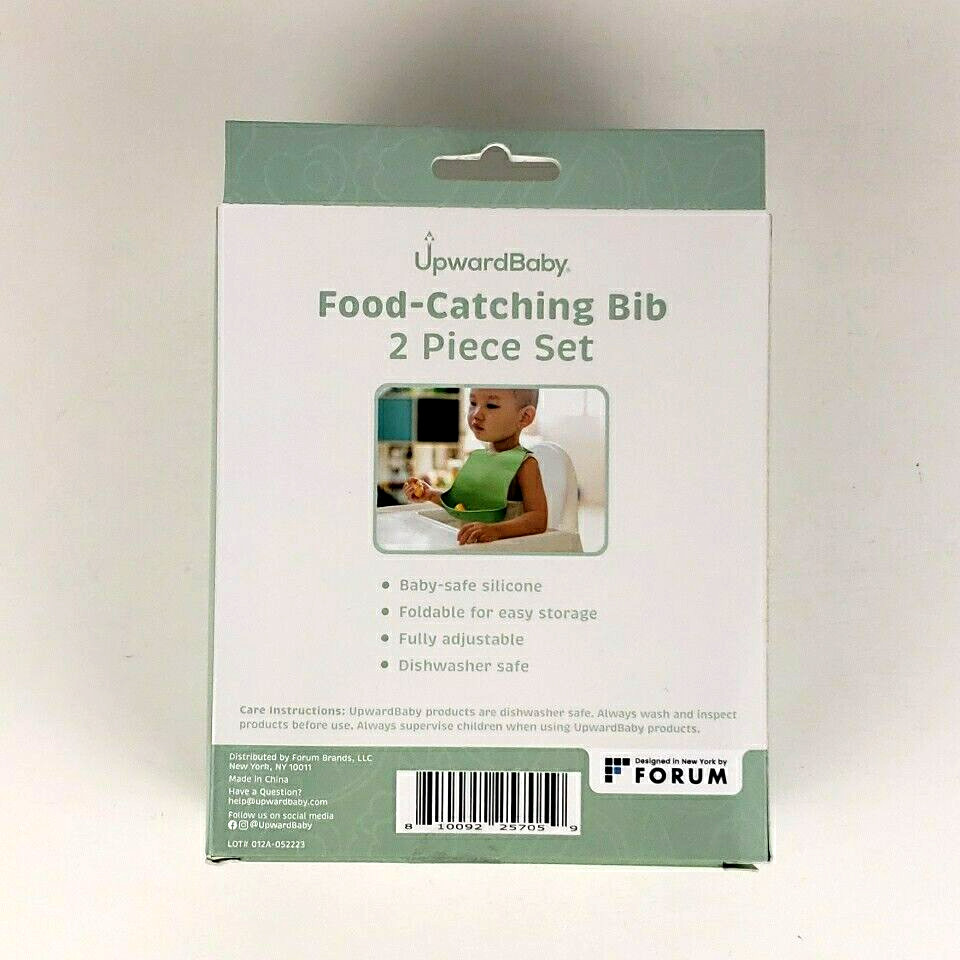 UpwardBaby Food Catching Bib 2 Piece Set BPA Free