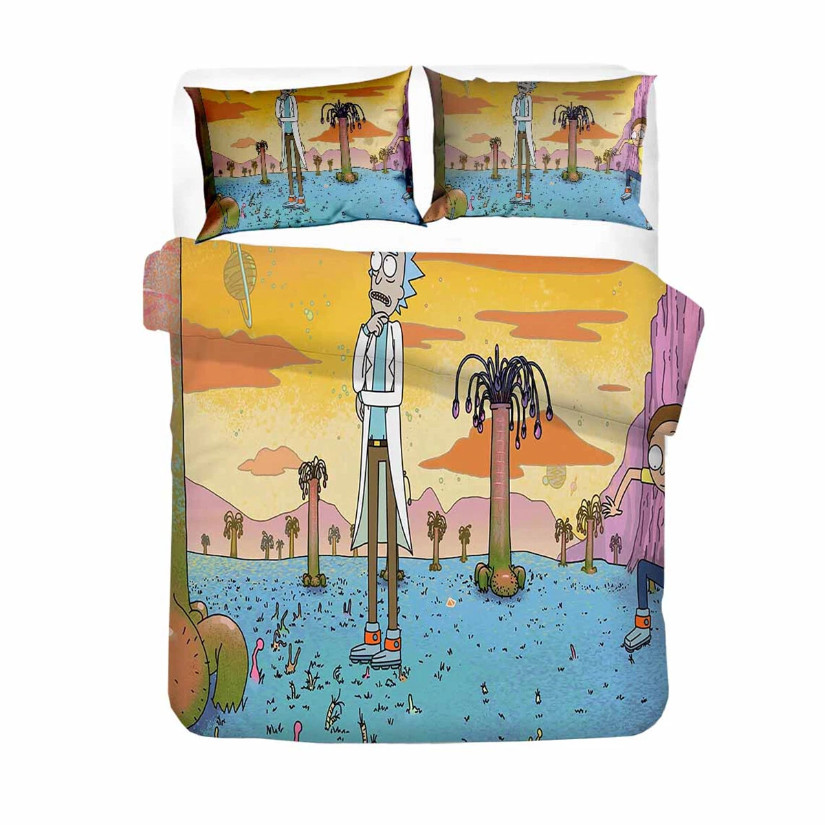 Rick and Rickandmorty Bedding Set, Gift for Friends