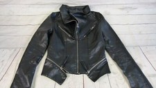 Lulus Black Faux Leather Motorcycle Jacket Women’s Size Xs
