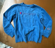 Champion Blue Crewneck Sweatshirt Youth Boys Medium Embroidered Logo