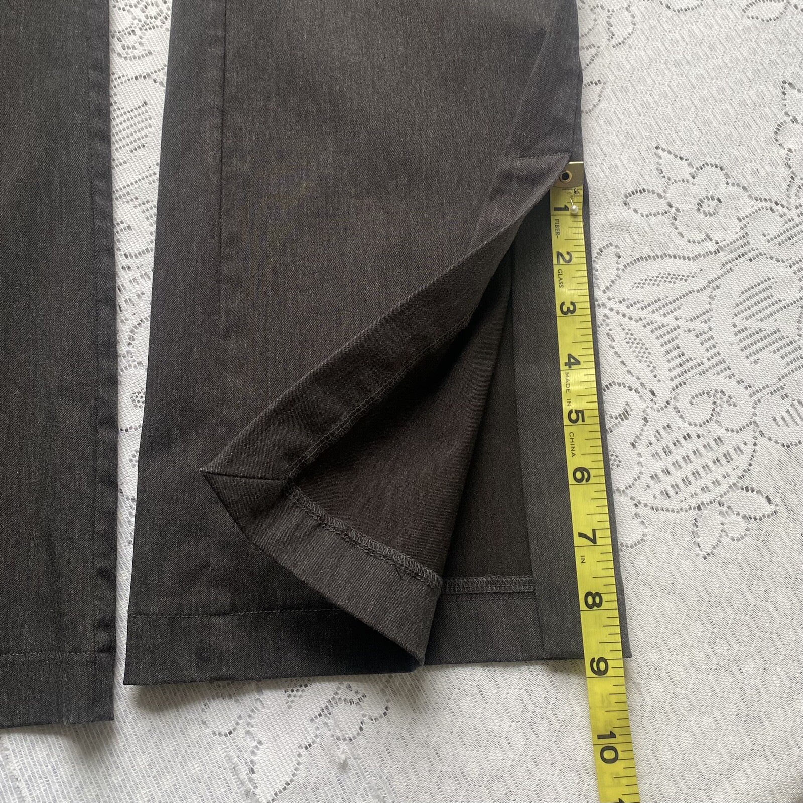 Express Women's Stretch Gray Flared Split Hem Pan… - image 10