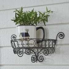 Wire Metal Wall Shelf Scroll Design Cottage Home Decor