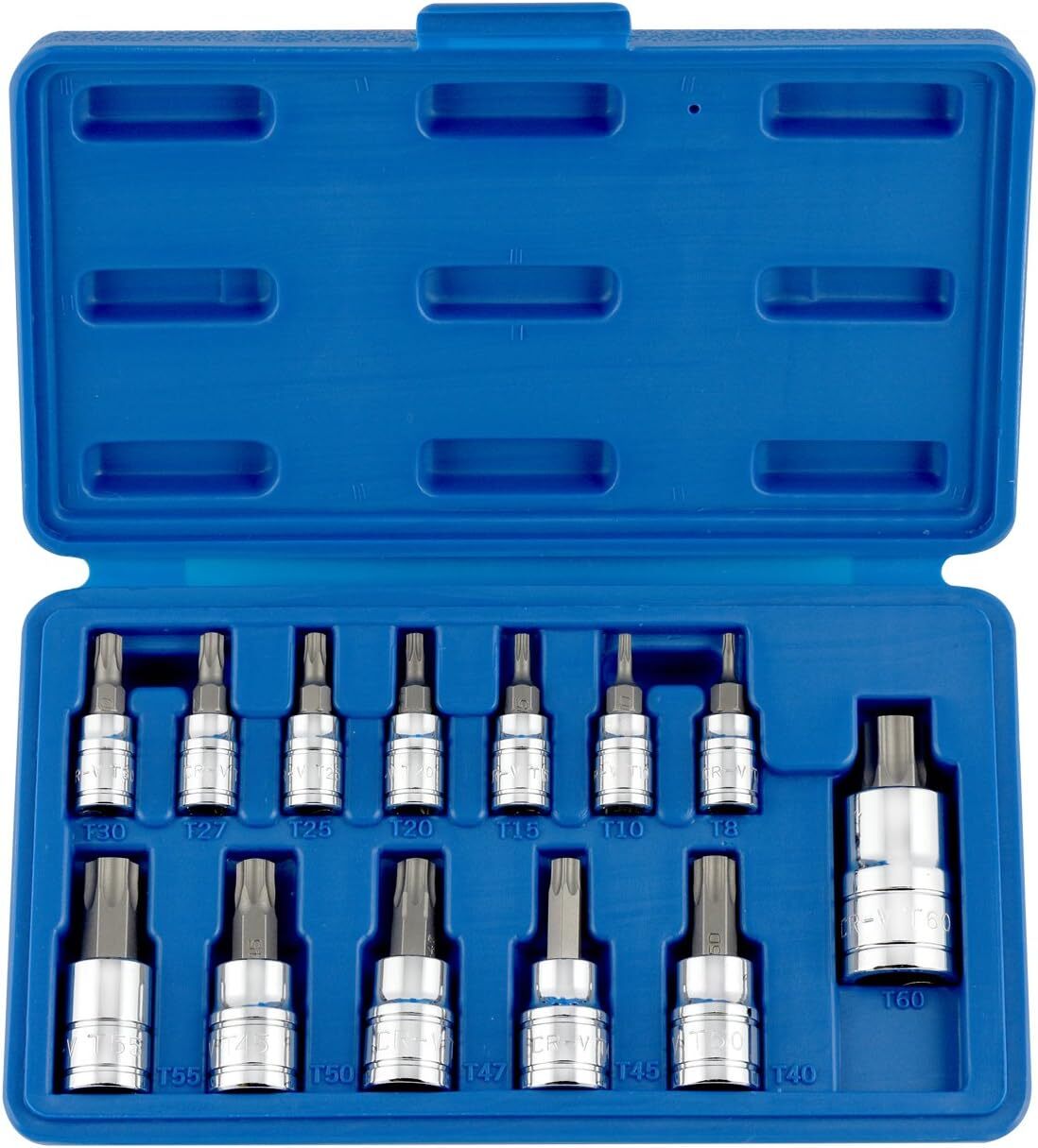 NEIKO 10071A 13-Piece Torx Bit Socket Set | S2 & Cr-V Steel | 1/4-Inch & 3/8-Inch Drive