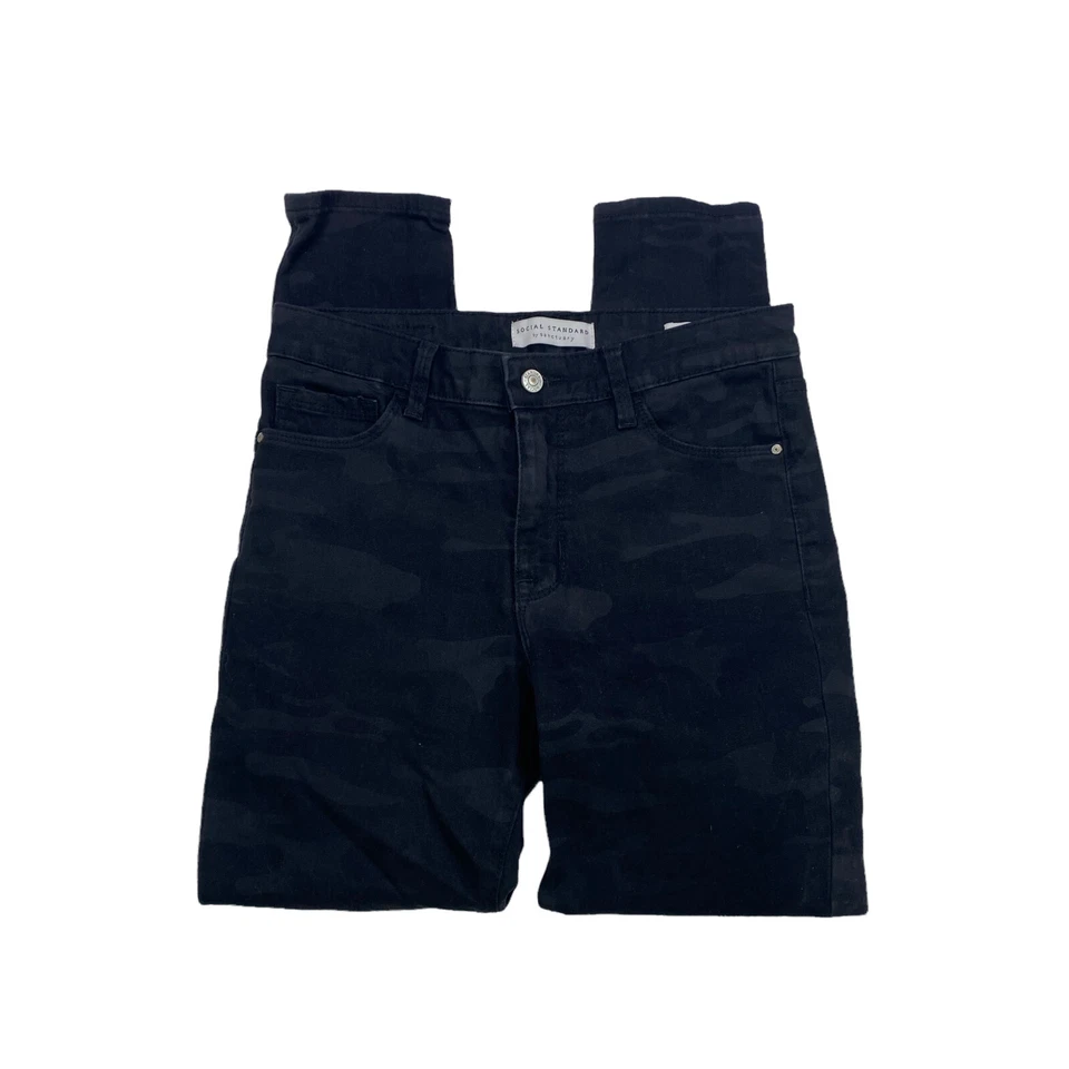 Sanctuary Social Standard Jeans Ankle Skinny Camo Womens Size 4 Black Denim - Image 4 of 4