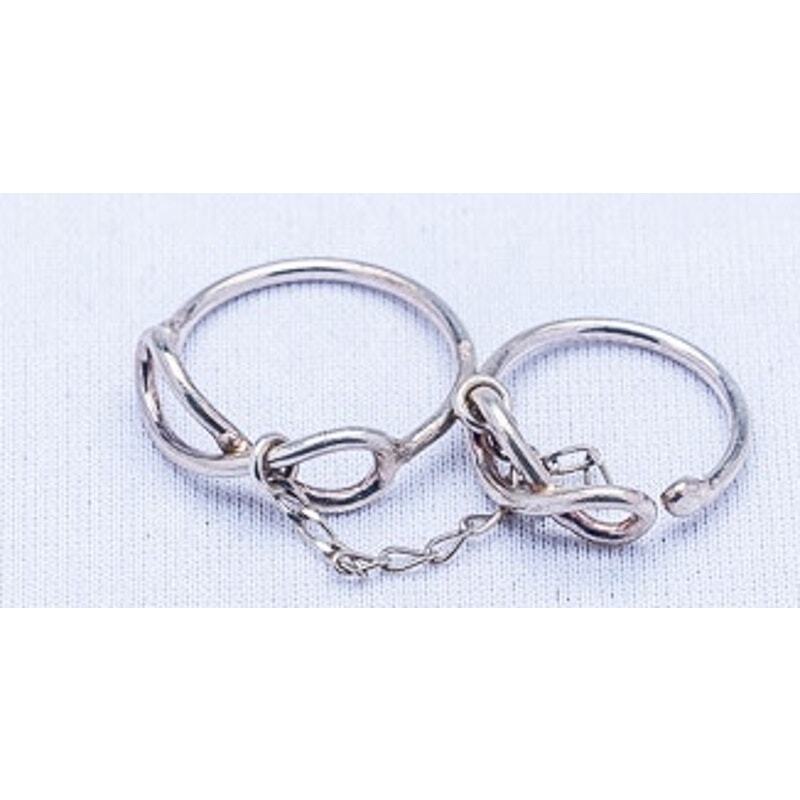 Silver Infinity adjustable two finger ring - image 2