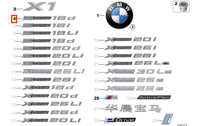 NEU BMW X1 F48 HECK -HECKKLAPPE BOOTLID -BADGE -LOGO 51147406661  