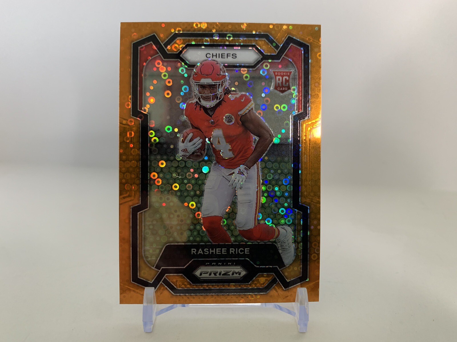2023 Rashee Rice Panini Prizm Orange Disco Rookie Card RC #350 KC Chiefs