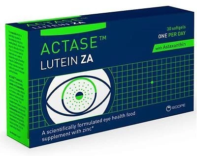 Actase Lutein ZA Eye Health Food Supplement with Zinc x 30 Softgels