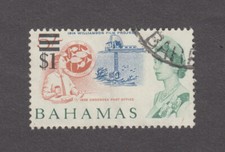 Bahamas 1966. $1 over 5Sh. Williamson Film Project. Undersea Post Office Sc# 242