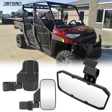 For Polaris Ranger 500 570 900 XP 1000 Crew Adjustable Rear Side+Center Mirrors
