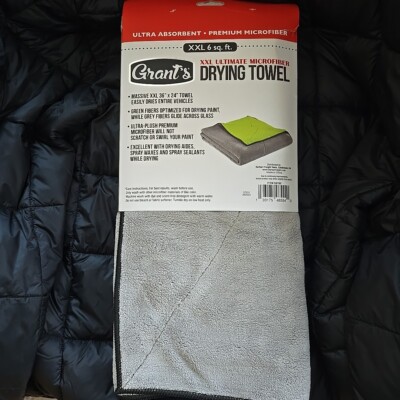 GRANT'S Premium XXL Plush Microfiber Towel - Lint-Free, 6 Sq.Ft