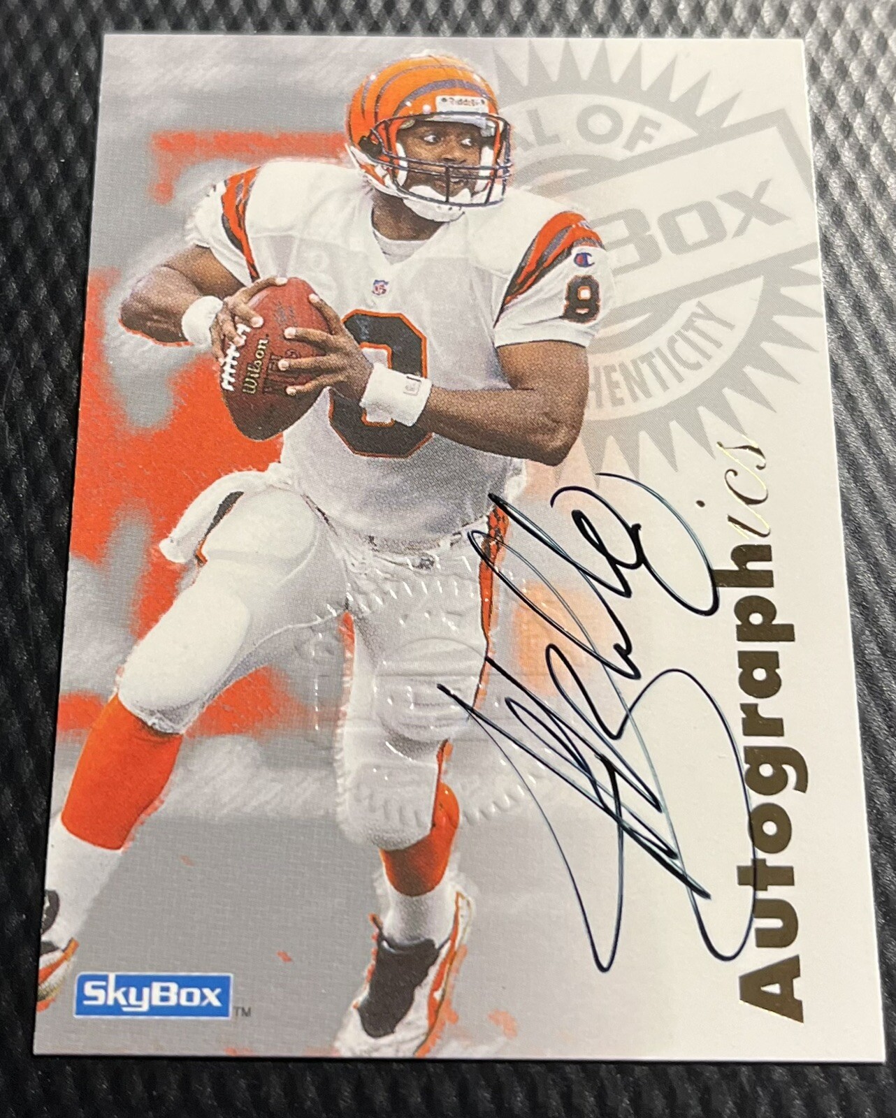 1997 SkyBox Autographics NFL Jeff Blake Bengals Auto On-Card Autograph ...