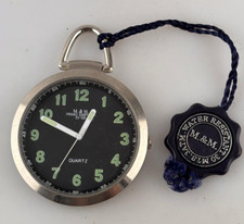 Orologio Tasca M&M Primo Emporio Acciaio 48mm Quarzo Solo Tempo Nuovo Analogico