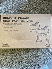 PAIR OF CHROME LEVER TYPE KITCHEN SINK PILLAR TAPS PAIR EASY USE SET