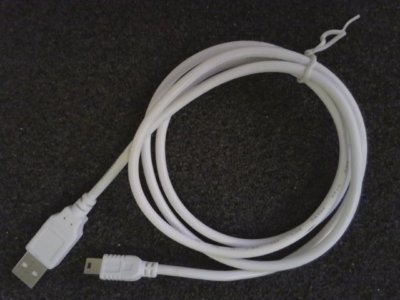 USB-Adapter-Kabel - Mini-B-Stecker zu USB-A-Buchse - 1,10 m - weiß - NEU