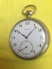 ANTICO OROLOGIO DA TASCA ZENITH METAL BLANC GARANTI CASSA mm 50 REVISIONATO