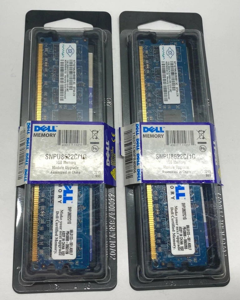 Dell SNPU8622C/1G 1GB PC2-5300U-555 Memory Module Upgrade 1GB New - Image 2 of 4